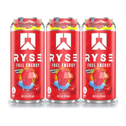 RYSE Fuel Energy Drink, Clean Energy No Crash, Zero Sugar & Vegan, Smooth Energy Boost, 473ml, 3-12pcs