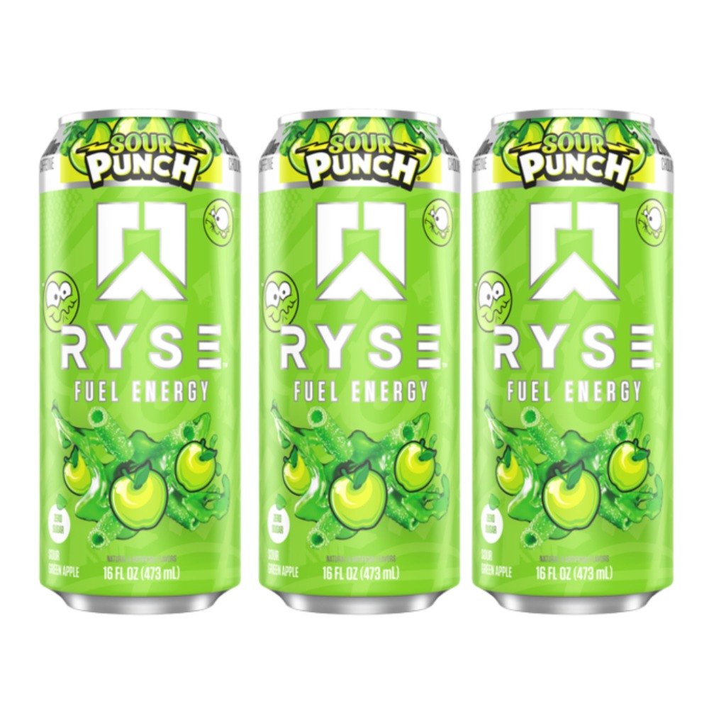 RYSE Fuel Energy Drink, Clean Energy No Crash, Zero Sugar & Vegan, Smooth Energy Boost, 473ml, 3-12pcs