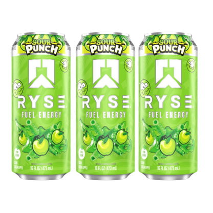 RYSE Fuel Energy Drink, Clean Energy No Crash, Zero Sugar & Vegan, Smooth Energy Boost, 473ml, 3-12pcs