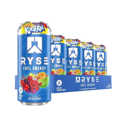 RYSE Fuel Energy Drink, Clean Energy No Crash, Zero Sugar & Vegan, Smooth Energy Boost, 473ml, 3-12pcs