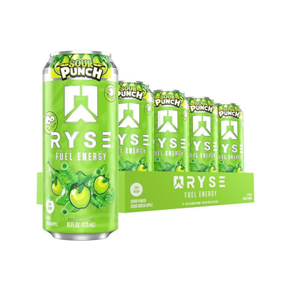 RYSE Fuel Energy Drink, Clean Energy No Crash, Zero Sugar & Vegan, Smooth Energy Boost, 473ml, 3-12pcs