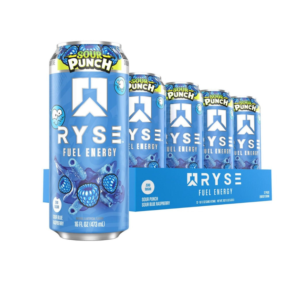 RYSE Fuel Energy Drink, Clean Energy No Crash, Zero Sugar & Vegan, Smooth Energy Boost, 473ml, 3-12pcs