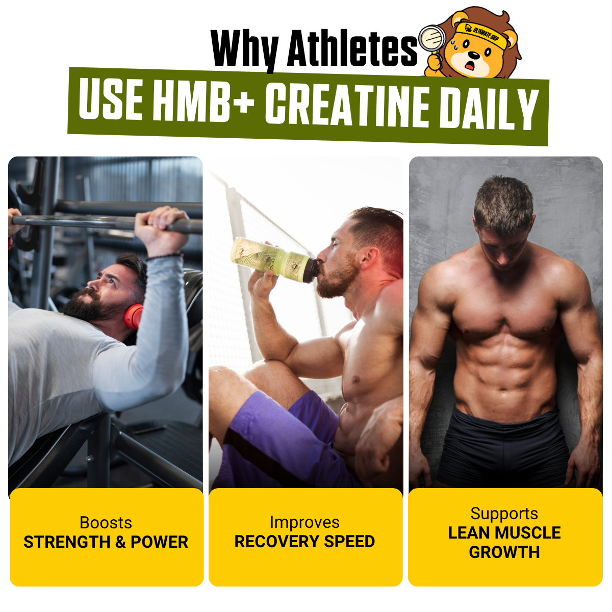 NutraBio, Monohydrate Creatine+ HMB, Micronized Powder, Fast Absorption and Maxizimes Muscle, 30ser