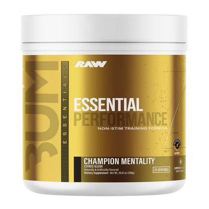 Raw Nutrition BUM Essential Performance Non-Stim, Preworkout For Endurance Strength & Focus 25 ser