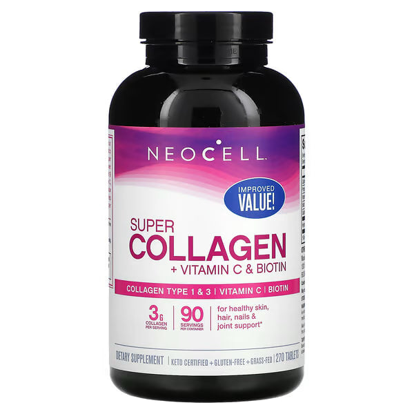 Neocell, Super Collagen + C, Type 1 & 3, 6000 mg - Ultimate Sup Singapore