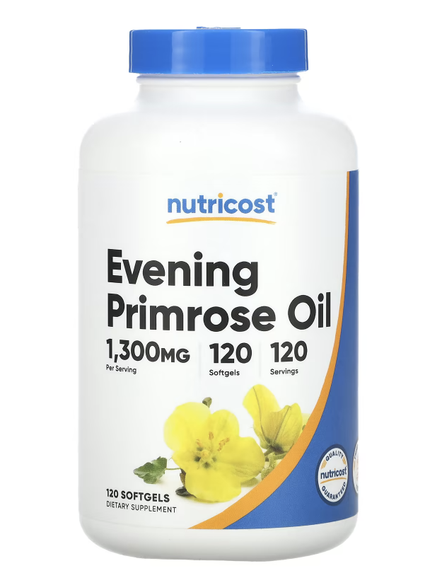 Nutricost, Evening Primrose Oil, Skin Health, Supports Women's Health, 1,300 mg, 120 Softgels - Ultimate Sup Singapore