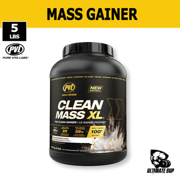 PVL Clean Mass XL, Weight Gainer Protein Powder, EAAs, BCAAs & glutamine, Muscle Recovery, 5-10LBS - Ultimate Sup Singapore