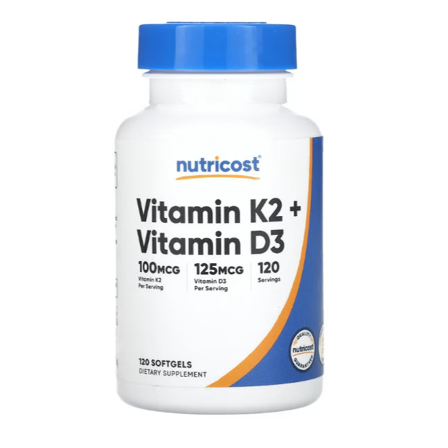 Nutricost, Vitamin K2 + Vitamin D3, 120 Softgels - Ultimate Sup Singapore