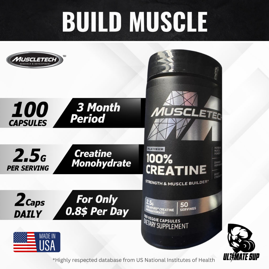 Muscletech, Essential Series, Platinum 100% Creatine, 400g, Unflavored - Ultimate Sup Singapore