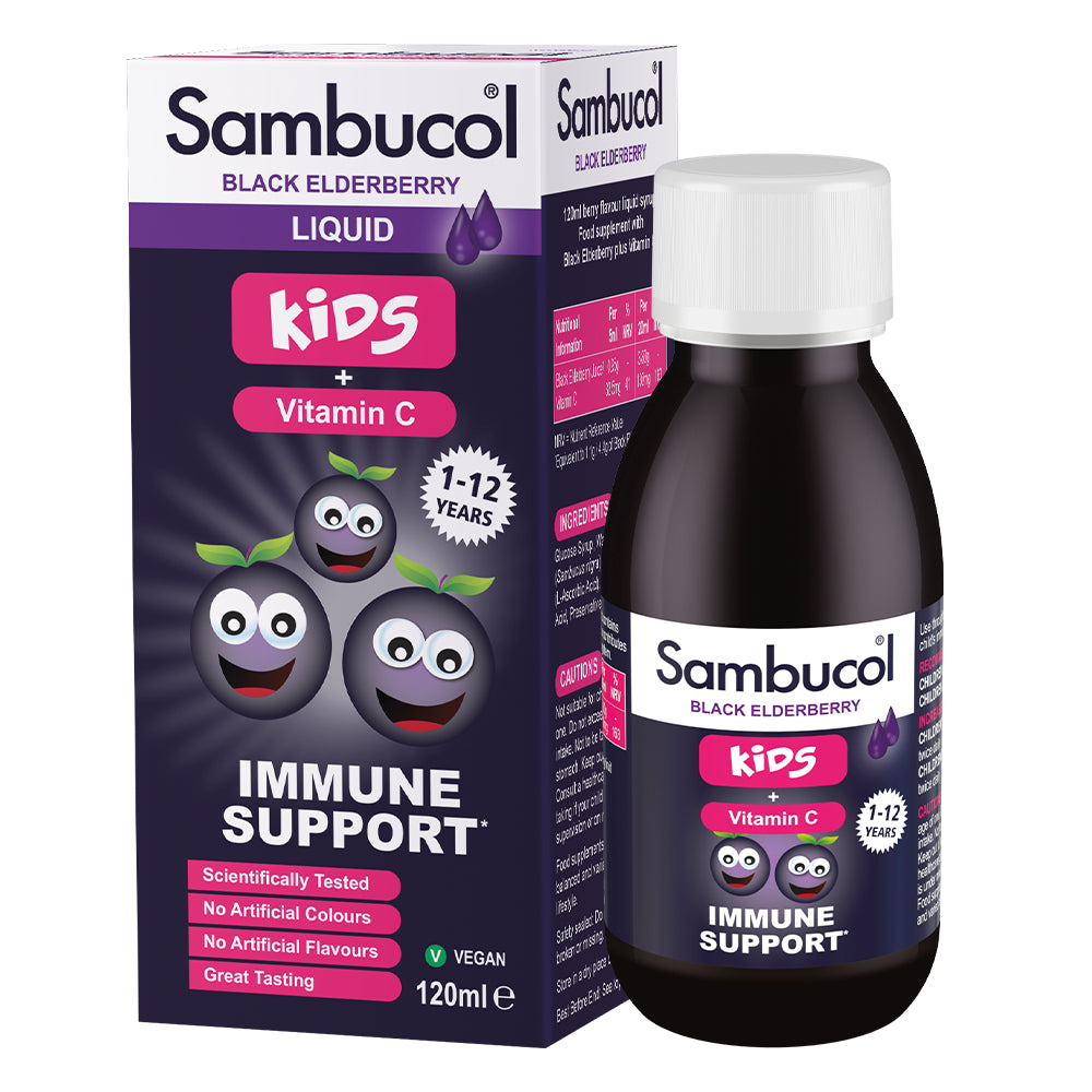 Sambucol Kids Liquid, PLUS Vitamin C, Support Immune System, Natural Flavor, 120ml - 230ml - Ultimate Sup Singapore