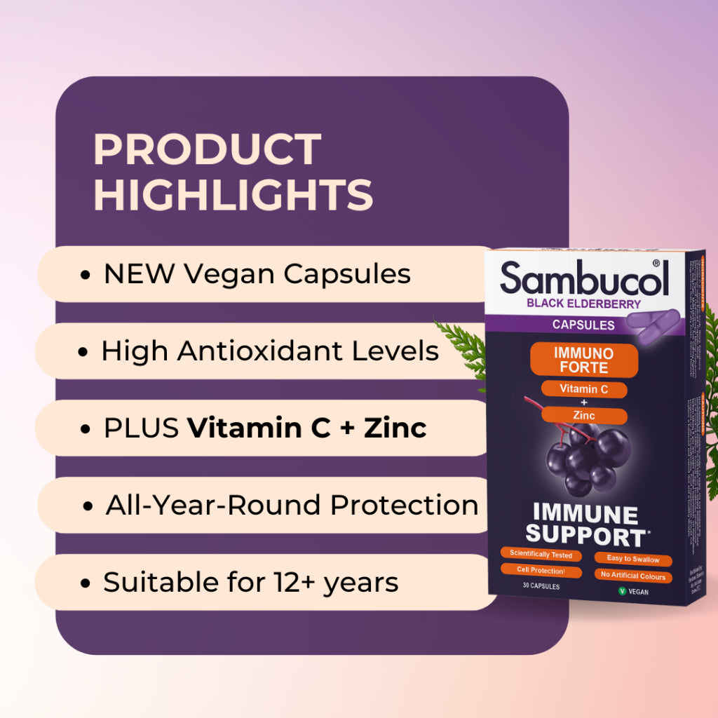 Sambucol Immuno Forte, Support Immune, No Artificial Colours, 30 Capsules - Ultimate Sup Singapore