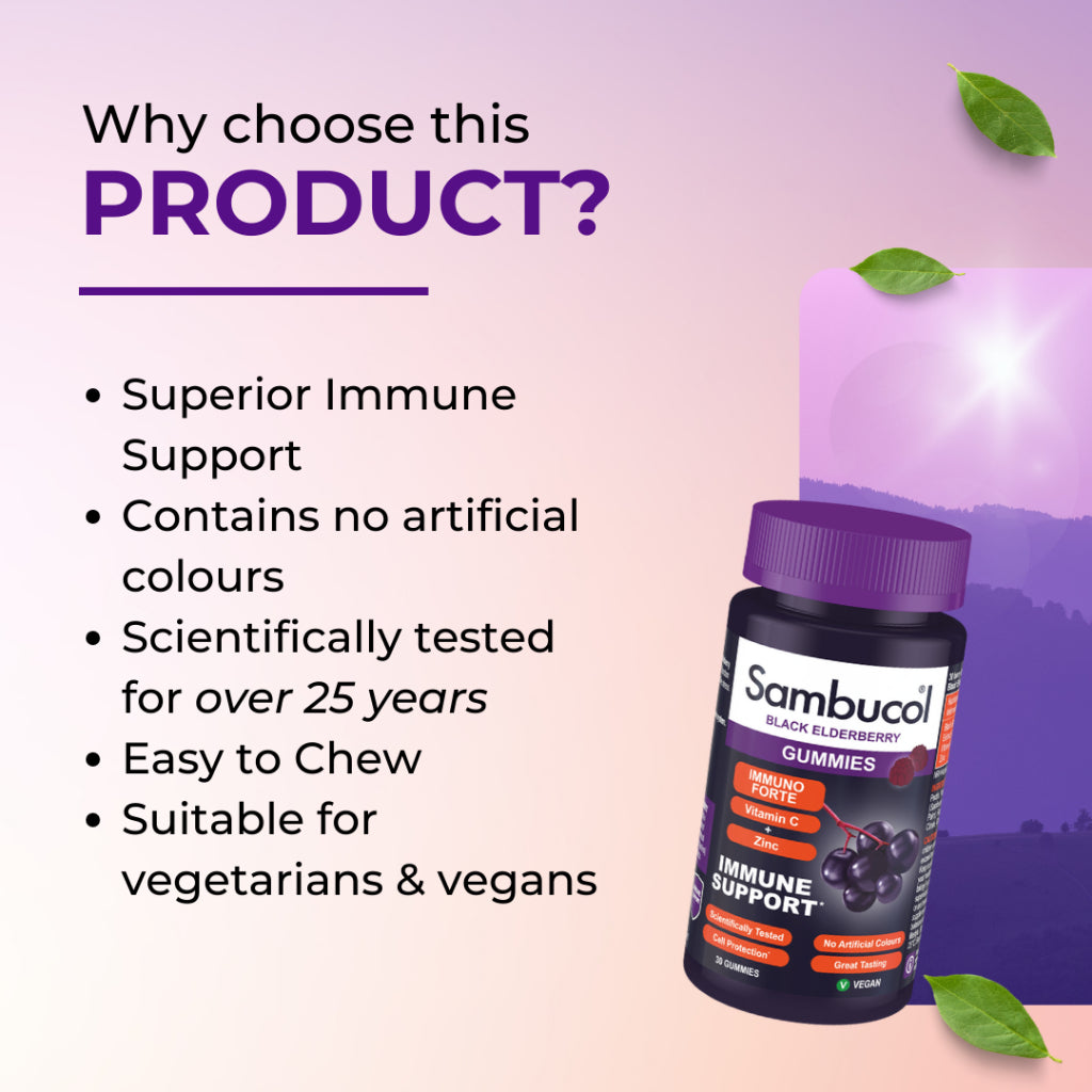 Sambucol Immuno Forte, PLUS Vitamin C + Zinc, Support Immune, 30 Gummies - Ultimate Sup Singapore