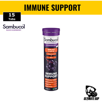 Sambucol Immuno Forte Effervescent, PLUS Vitamin C + Zinc, Immune Support, 15 Tablets - Ultimate Sup Singapore