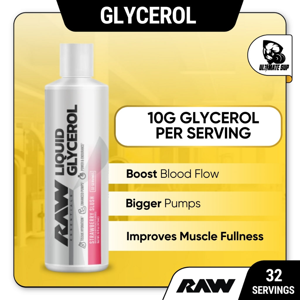 Raw Nutrition, Liquid Glycerol, 32 Sers - Ultimate Sup Singapore