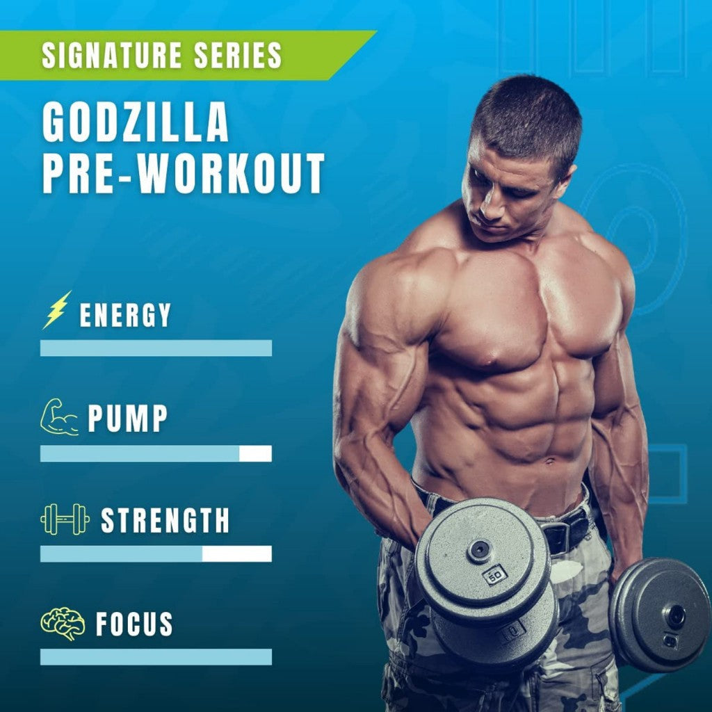 RYSE Godzilla Pre-Workout V3, Massive Pump & Explosive Power, Extreme Energy & Strength, 20-40sers