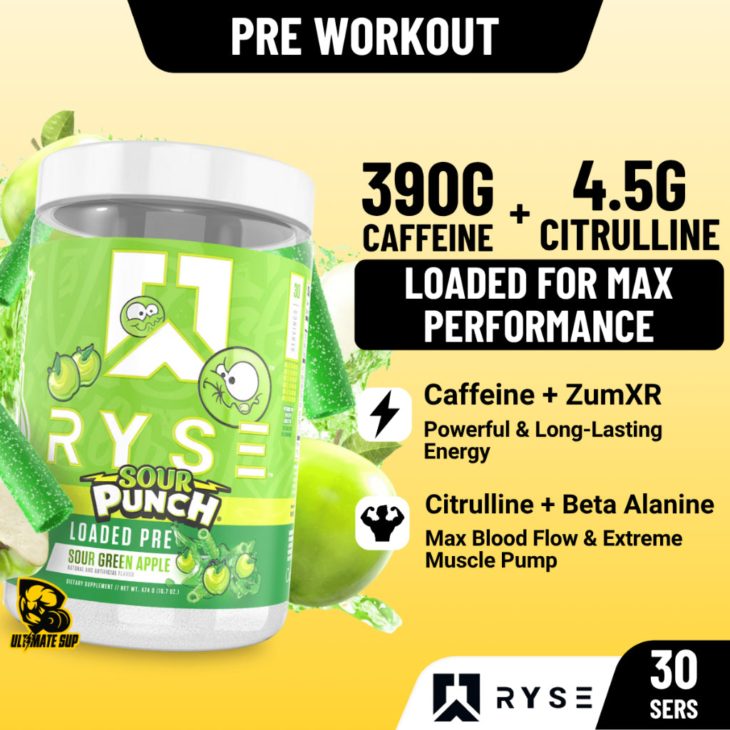 Ryse Loaded Pre V3, High-Stim Pre-Workout for Clean Energy & Focus, Focus & Pump Formula, 30 Servings