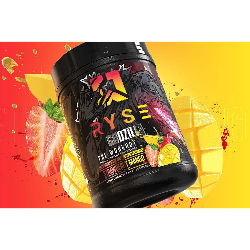 RYSE Godzilla Pre-Workout V3, Massive Pump & Explosive Power, Extreme Energy & Strength, 20-40sers