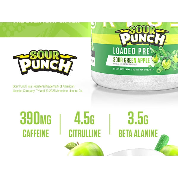 Ryse Loaded Pre V3, High-Stim Pre-Workout for Clean Energy & Focus, Focus & Pump Formula, 30 Servings