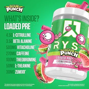 Ryse Loaded Pre V3, High-Stim Pre-Workout for Clean Energy & Focus, Focus & Pump Formula, 30 Servings