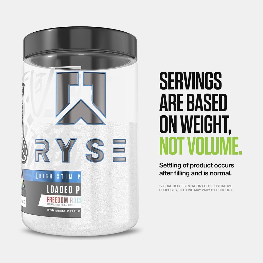 Ryse Loaded Pre V3, High-Stim Pre-Workout for Clean Energy & Focus, Focus & Pump Formula, 30 Servings