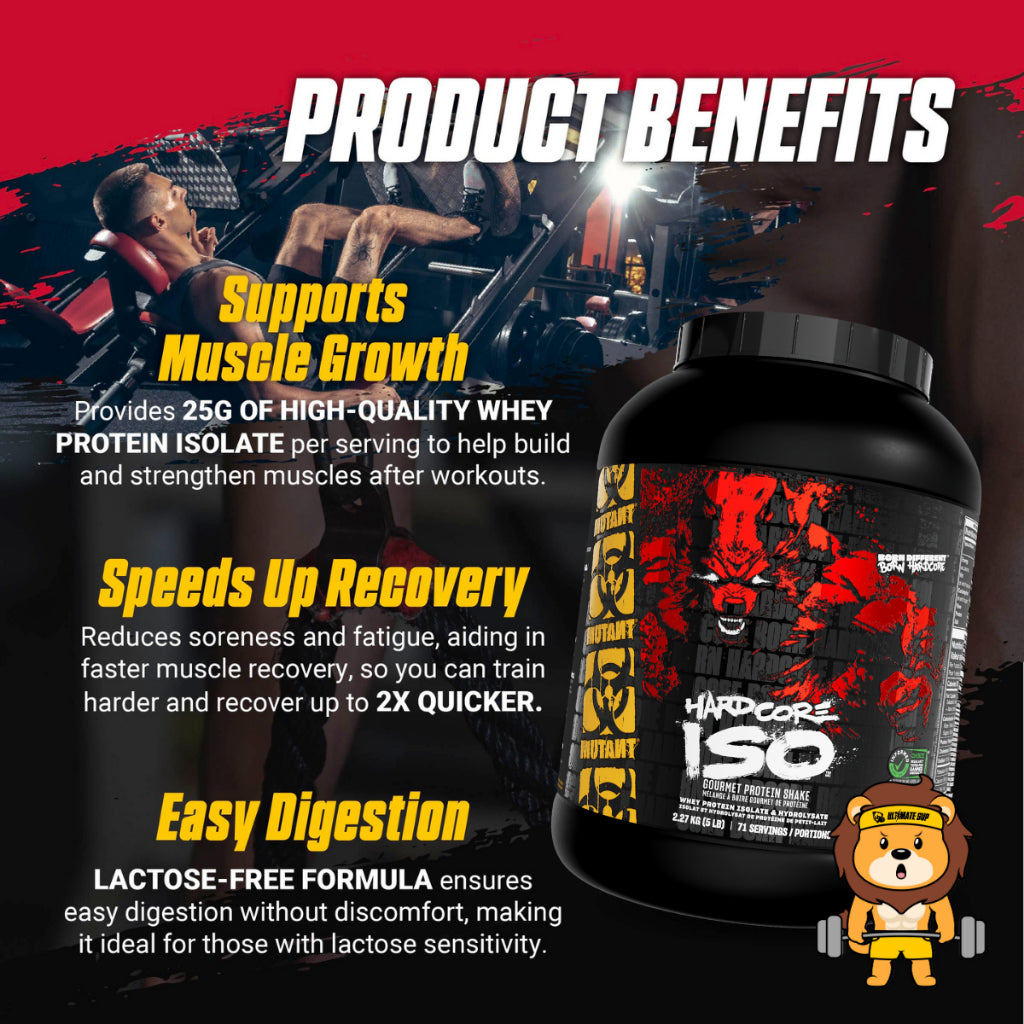 Mutant, Hardcore Iso - Whey Isolate, 1.6-5 lbs