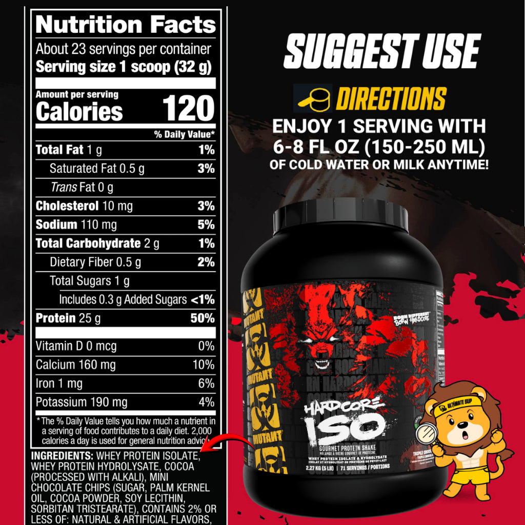 Mutant, Hardcore Iso - Whey Isolate, 1.6-5 lbs
