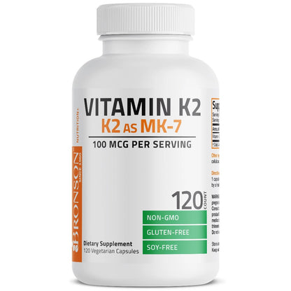 Bronson, Vitamin K2 as MK-7 Menaquinone 100, 120cap