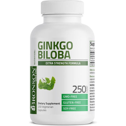 Bronson, Ginkgo Biloba Extra Strength Supports Brain, 250cap