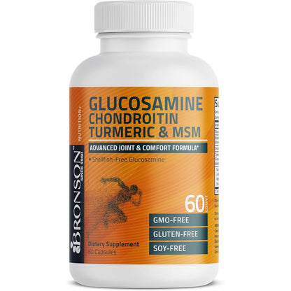 Bronson, Glucosamine Chondroitin Turmeric MSM Capsules Joint, 90cap