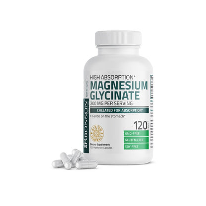 Bronson, Magnesium Glycinate 200 MG per Serving, 200MG