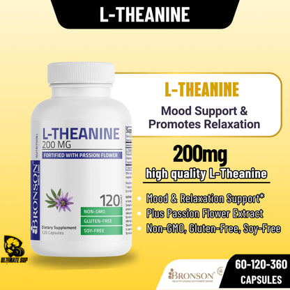 Bronson, L-Theanine with Passion Flower Herb -, 200mg