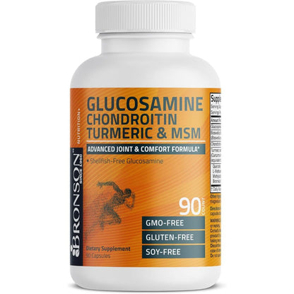 Bronson, Glucosamine Chondroitin Turmeric MSM Capsules Joint, 90cap