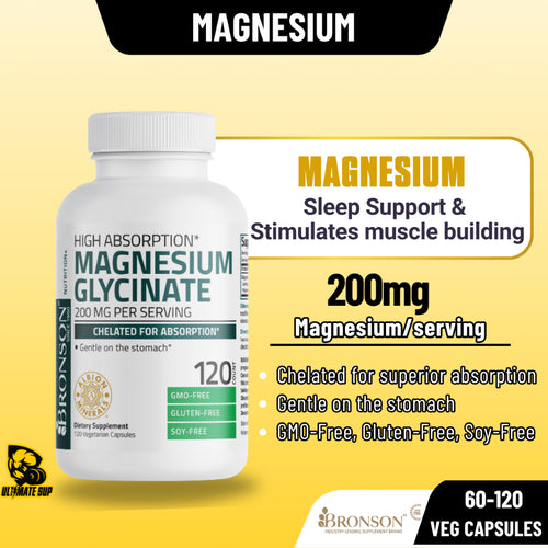 Bronson, Magnesium Glycinate 200 MG per Serving, 200MG