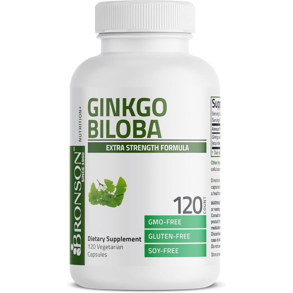Bronson, Ginkgo Biloba Extra Strength Supports Brain, 250cap