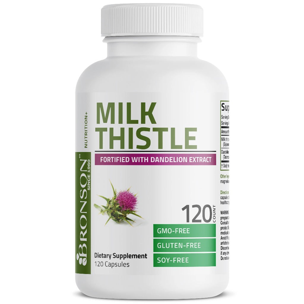 Bronson, Milk Thistle Silymarin Marianum Dandelion Extract, 120cap