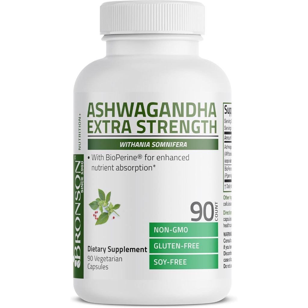 Bronson, Ashwagandha Extra Strength 90/120 Capsules Calm, 90cap