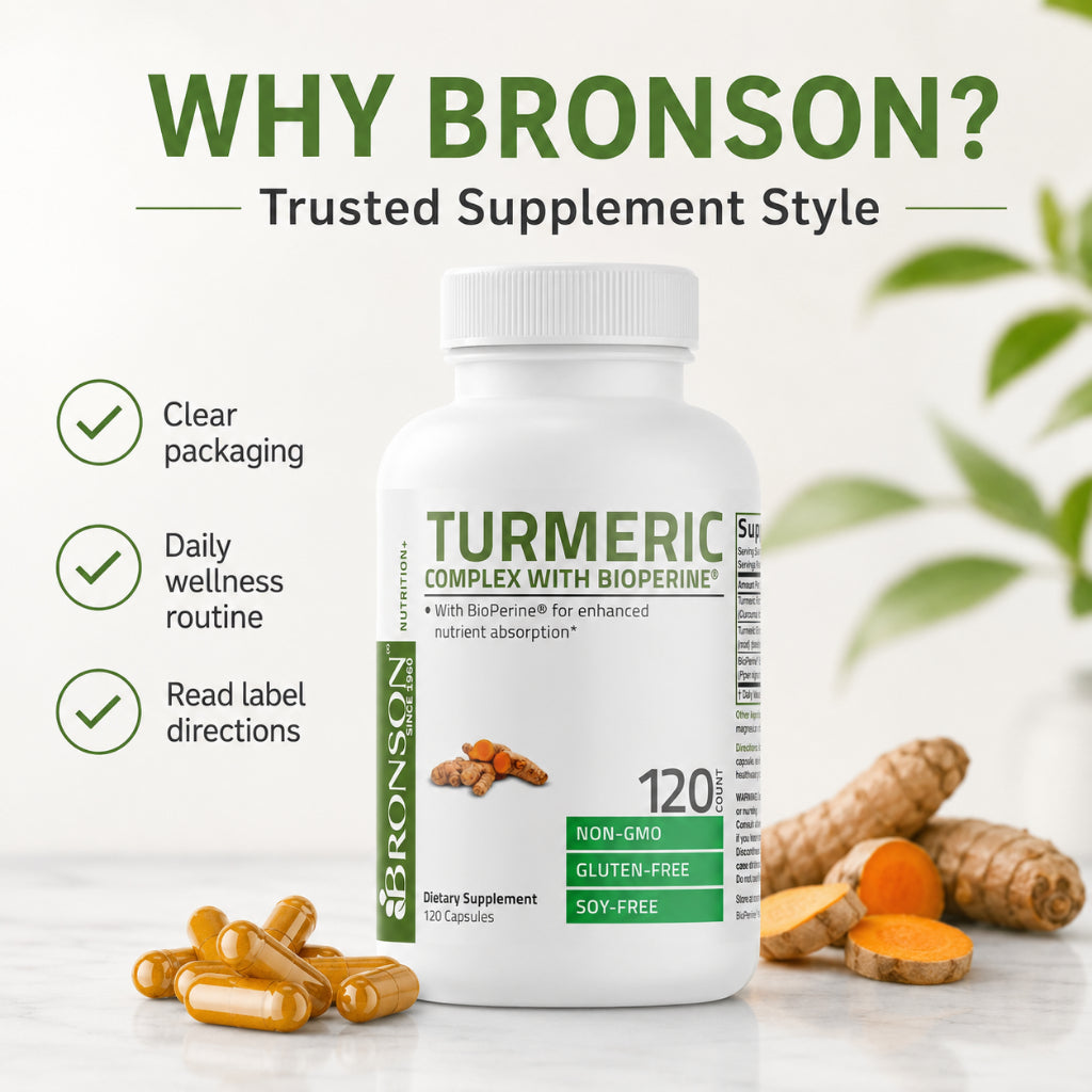 Bronson, Turmeric Curcumin with BioPerine - High, 120cap