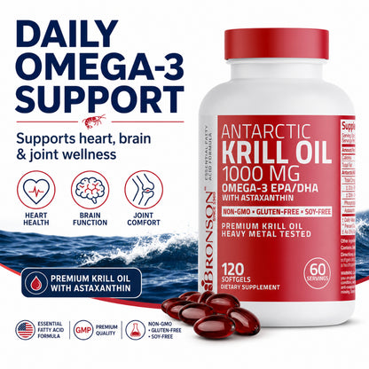 Bronson, Antarctic Krill Oil Omega-3 EPA DHA, 1000mg
