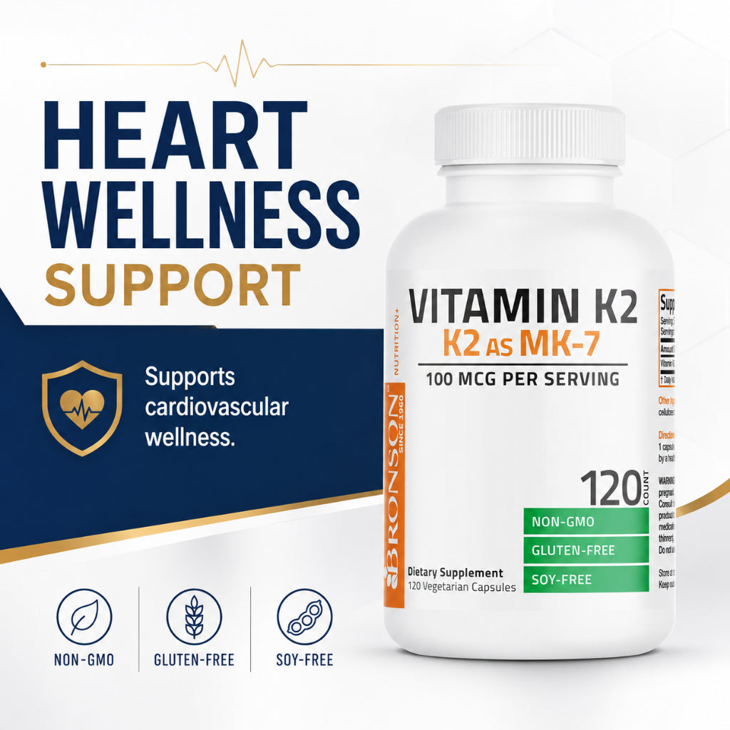 Bronson, Vitamin K2 as MK-7 Menaquinone 100, 120cap