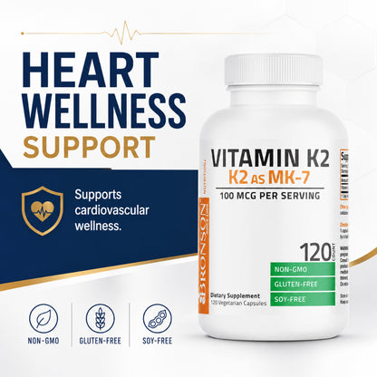 Bronson, Vitamin K2 as MK-7 Menaquinone 100, 120cap