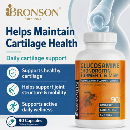 Bronson, Glucosamine Chondroitin Turmeric MSM Capsules Joint, 90cap