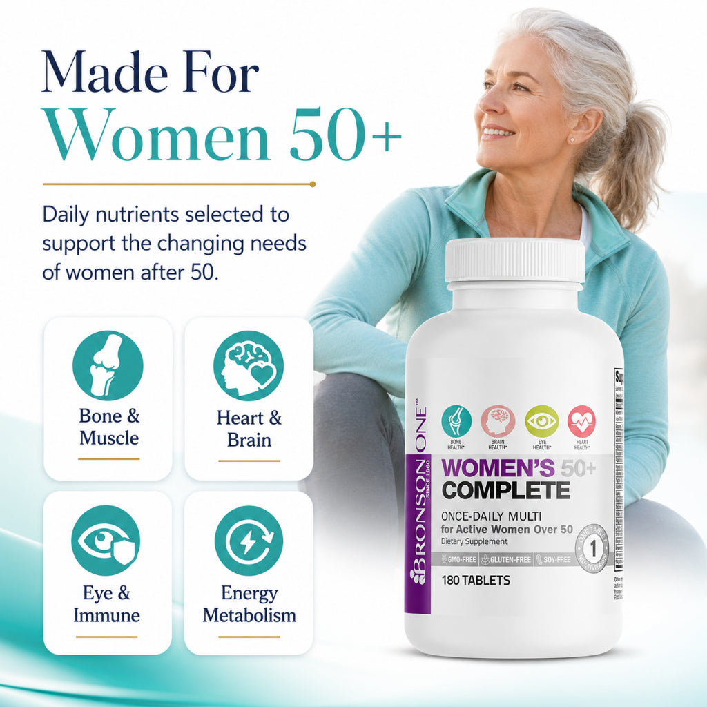 Bronson, ONE Women’s 50 Multivitamin 30/90/180 Tablets, 180Tablets