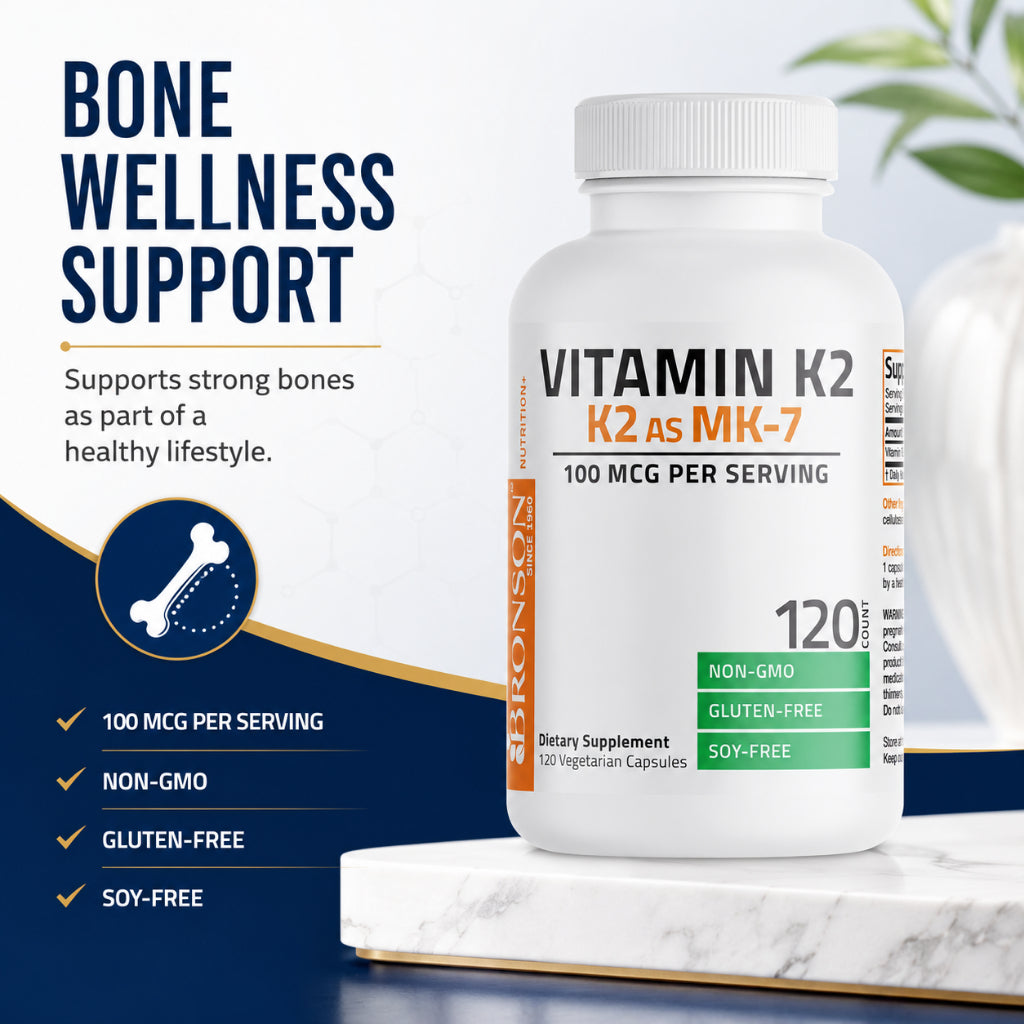 Bronson, Vitamin K2 as MK-7 Menaquinone 100, 120cap