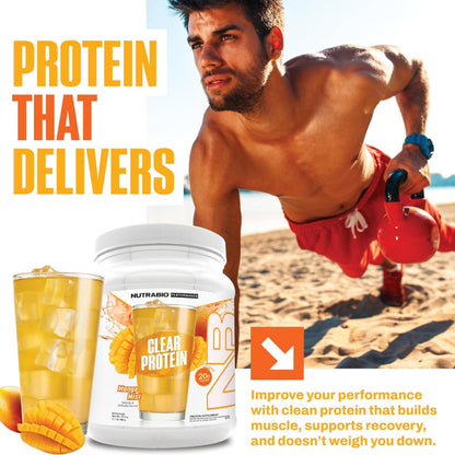 NutraBio, Clear Protein Powder Whey Protein Isolate, 20Servings