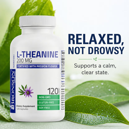 Bronson, L-Theanine with Passion Flower Herb -, 200mg