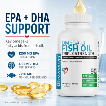 Bronson, Omega 3 Fish Oil Triple Strength, 2720mg