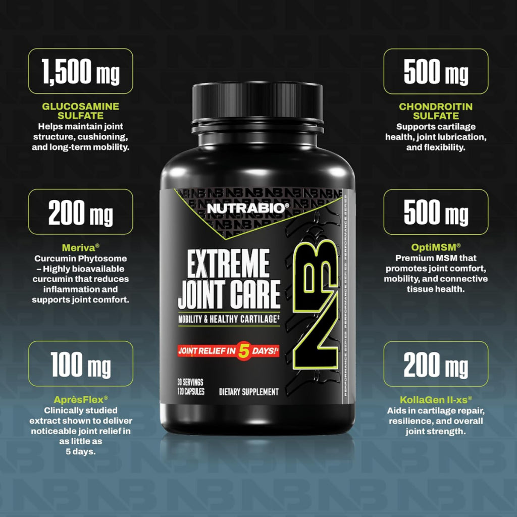 NutraBio, Extreme Joint Care Supports Joints Mobility, 120caps