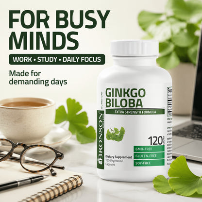 Bronson, Ginkgo Biloba Extra Strength Supports Brain, 250cap