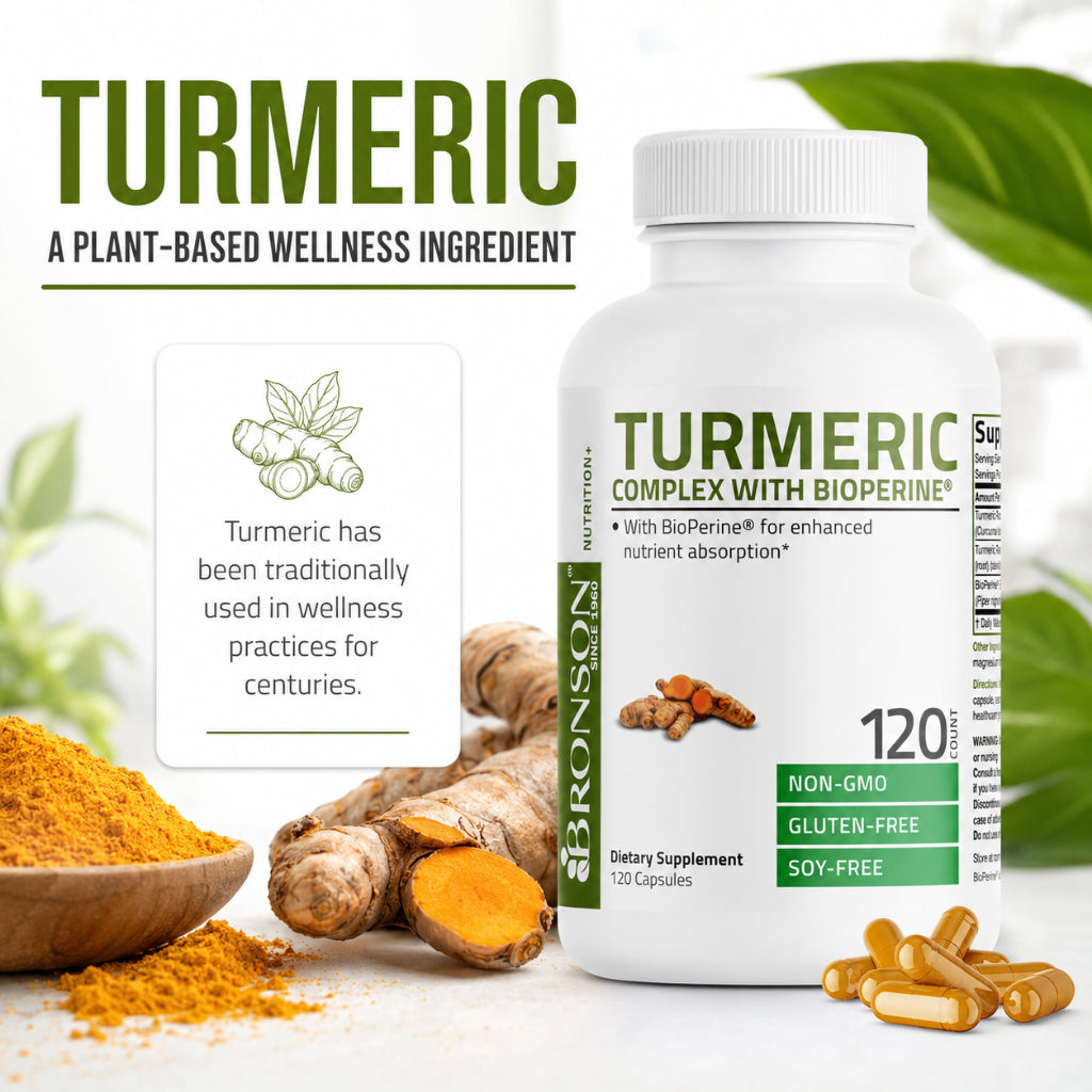 Bronson, Turmeric Curcumin with BioPerine - High, 120cap