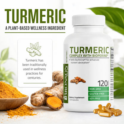 Bronson, Turmeric Curcumin with BioPerine - High, 120cap